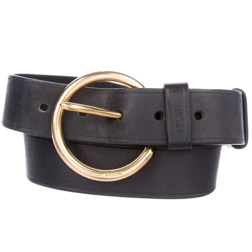 Prada Black Leather Belt